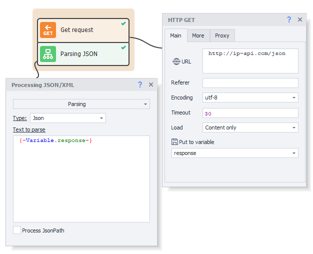 Example with JSON
