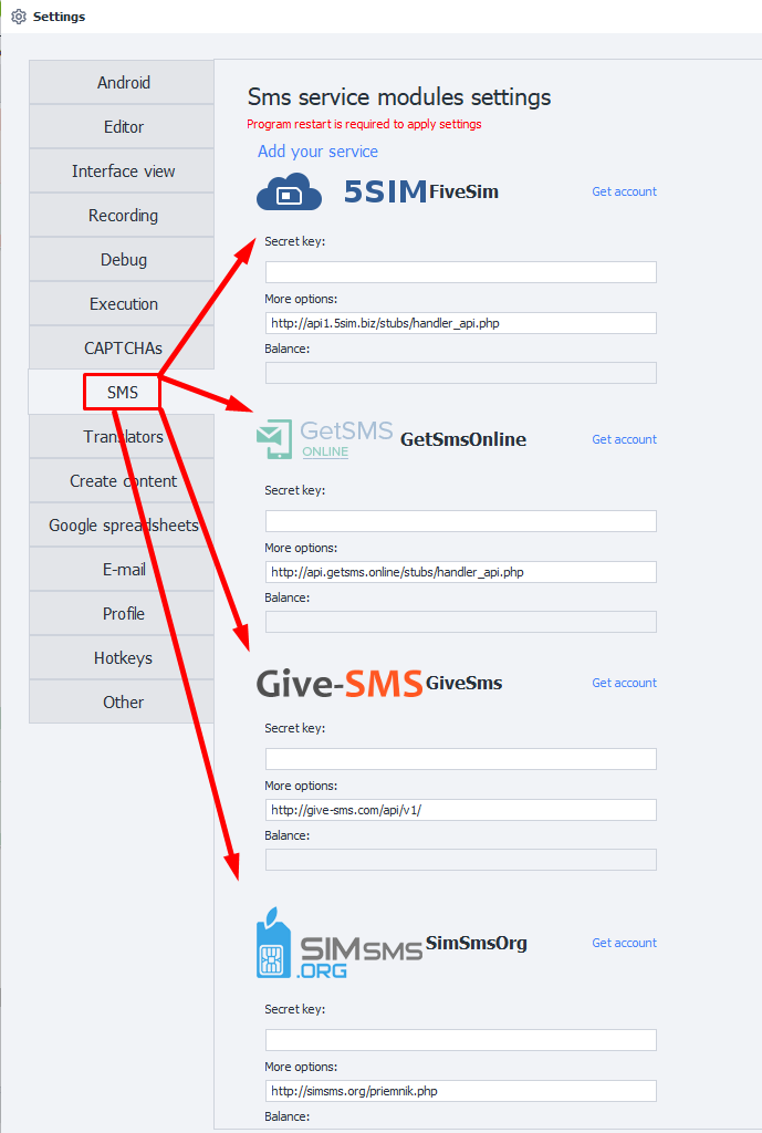 Connect API key