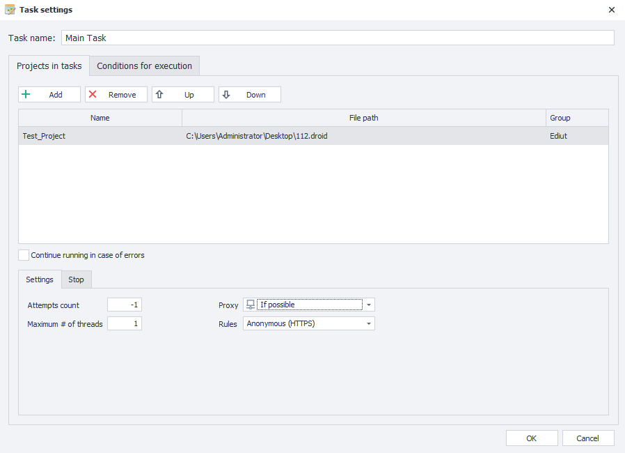 Task Settings