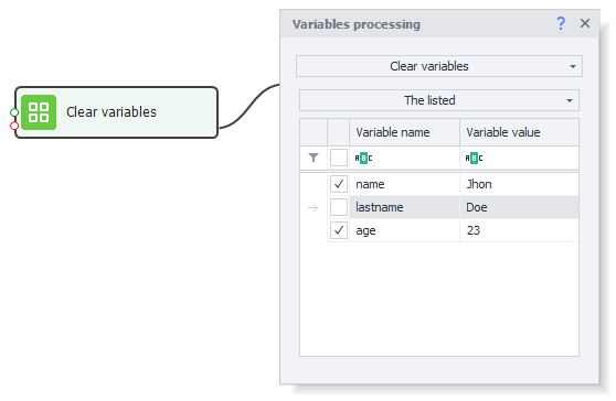 Clear Variables